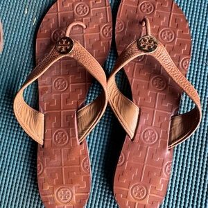Brown Logo Embossed Sandals
